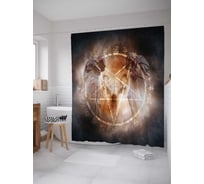 Штора (занавеска) для ванной JoyArty "Демонический ритуал" из сатена, 180х200 см с крючками, sc_22103