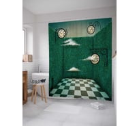 Штора (занавеска) для ванной JoyArty "Комнатные облака" из сатена, 180х200 см с крючками, sc_22981