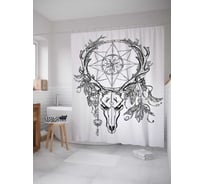 Штора (занавеска) для ванной JoyArty "Магический талисман" из сатена, 180х200 см с крючками, sc_21843