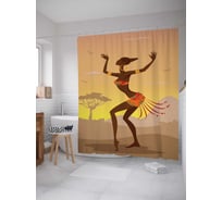 Штора (занавеска) для ванной JoyArty "Песня солнцу" из сатена, 180х200 см с крючками, sc_23274