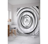 Штора (занавеска) для ванной JoyArty "Размытые круги" из сатена, 180х200 см с крючками, sc_20008