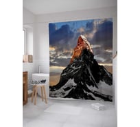 Штора (занавеска) для ванной JoyArty "Пик горы" из сатена, 180х200 см с крючками, sc_20400