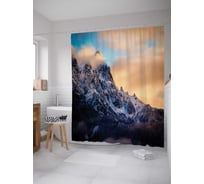 Штора (занавеска) для ванной JoyArty "Туманный пик" из сатена, 180х200 см с крючками, sc_20405