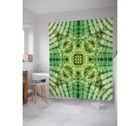 Штора (занавеска) для ванной JoyArty "Волнистая галлюцинация" из сатена, 180х200 см с крючками, sc_20197