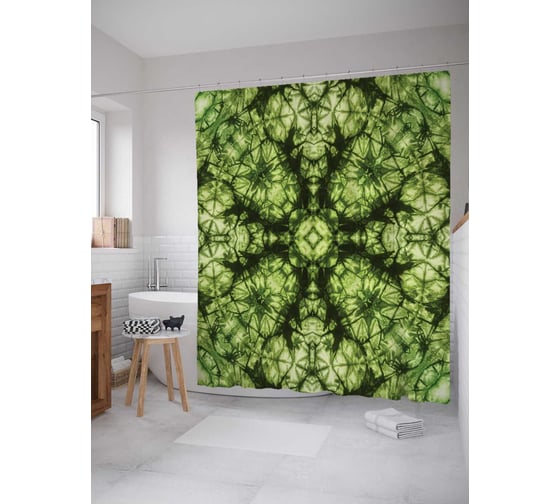 Штора (занавеска) для ванной JoyArty "Природа воображает" из сатена, 180х200 см с крючками, sc_20332