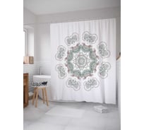 Штора (занавеска) для ванной JoyArty "Магия цветка" из сатена, 180х200 см с крючками, sc_21222