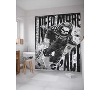 Штора (занавеска) для ванной JoyArty "Смертельный космос" из сатена, 180х200 см с крючками, sc_19929