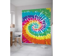 Штора (занавеска) для ванной JoyArty "Красочный вихрь" из сатена, 180х200 см с крючками, sc_20322