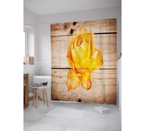 Штора (занавеска) для ванной JoyArty "Желтый тюльпан" из сатена, 180х200 см с крючками, sc_20395