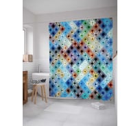 Штора (занавеска) для ванной JoyArty "Соединение клеток" из сатена, 180х200 см с крючками, sc_26046