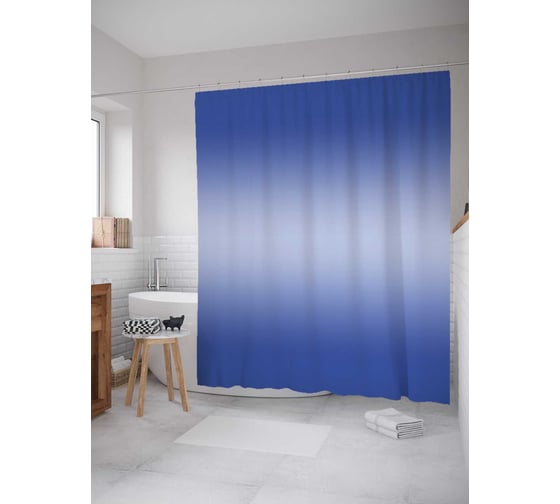 Штора (занавеска) для ванной JoyArty "Грозовой переход" из сатена, 180х200 см с крючками, sc_23544 1