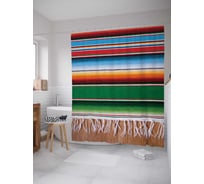 Штора (занавеска) для ванной JoyArty "Мексиканский стиль" из сатена, 180х200 см с крючками, sc_20615