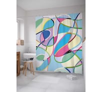 Штора (занавеска) для ванной JoyArty "Хаотичные линии" из сатена, 180х200 см с крючками, sc_21416
