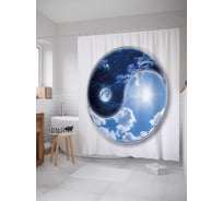 Штора (занавеска) для ванной JoyArty "Небесная гармония" из сатена, 180х200 см с крючками, sc_21683