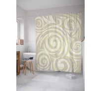 Штора (занавеска) для ванной JoyArty "Бледноватые спирали" из сатена, 180х200 см с крючками, sc_21388