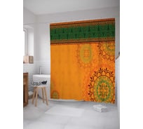 Штора (занавеска) для ванной JoyArty "Разновидности мандалы" из сатена, 180х200 см с крючками, sc_26314