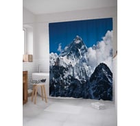 Штора (занавеска) для ванной JoyArty "Горные тайны" из сатена, 180х200 см с крючками, sc_20401