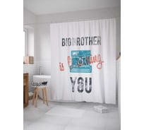 Штора (занавеска) для ванной JoyArty "Большой брат ждет" из сатена, 180х200 см с крючками, sc_22044
