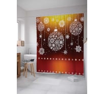 Штора (занавеска) для ванной JoyArty "Снежные украшения" из сатена, 180х200 см с крючками, sc_20011