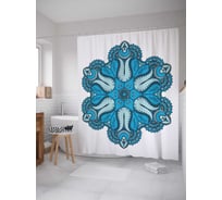 Штора (занавеска) для ванной JoyArty "Цветочные щупальца" из сатена, 180х200 см с крючками, sc_21232