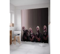 Штора (занавеска) для ванной JoyArty "Кровавые люди" из сатена, 180х200 см с крючками, sc_23719