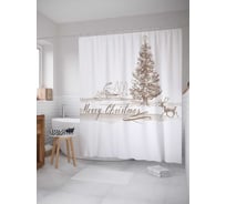 Штора (занавеска) для ванной JoyArty "Рождество близко" из сатена, 180х200 см с крючками, sc_20028