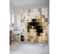 Штора (занавеска) для ванной JoyArty "Пропадающие плитки" из сатена, 180х200 см с крючками, sc_22239