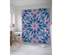 Штора (занавеска) для ванной JoyArty "Танец волнистых лепестков" из сатена, 180х200 см с крючками, sc_21239