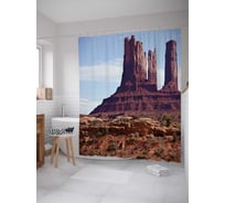 Штора (занавеска) для ванной JoyArty "Камни каньона" из сатена, 180х200 см с крючками, sc_21522