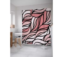 Штора (занавеска) для ванной JoyArty "Дикие волны" из сатена, 180х200 см с крючками, sc_20451