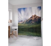 Штора (занавеска) для ванной JoyArty "Горные просторы" из сатена, 180х200 см с крючками, sc_19858