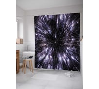 Штора (занавеска) для ванной JoyArty "Звездная скорость" из сатена, 180х200 см с крючками, sc_23717