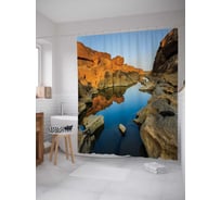 Штора (занавеска) для ванной JoyArty "Большой каньон" из сатена, 180х200 см с крючками, sc_20102