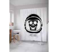 Штора (занавеска) для ванной JoyArty "Почти космонавт" из сатена, 180х200 см с крючками, sc_19904