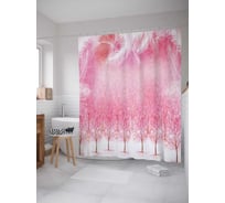 Штора (занавеска) для ванной JoyArty "Лесное видение" из сатена, 180х200 см с крючками, sc_20209