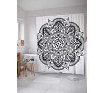 Штора (занавеска) для ванной JoyArty "Забавное сочетание" из сатена, 180х200 см с крючками, sc_21226