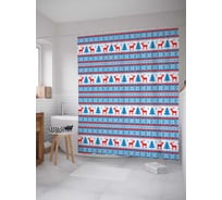 Штора (занавеска) для ванной JoyArty "Зимние полосы" из сатена, 180х200 см с крючками, sc_20036