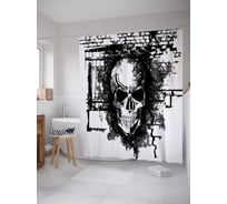 Штора (занавеска) для ванной JoyArty "Появление опасности" из сатена, 180х200 см с крючками, sc_22189