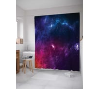 Штора (занавеска) для ванной JoyArty "Звездные путешествия" из сатена, 180х200 см с крючками, sc_19724