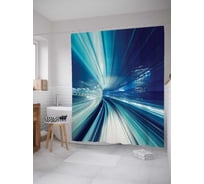 Штора (занавеска) для ванной JoyArty "Скоростной тоннель" из сатена, 180х200 см с крючками, sc_22221