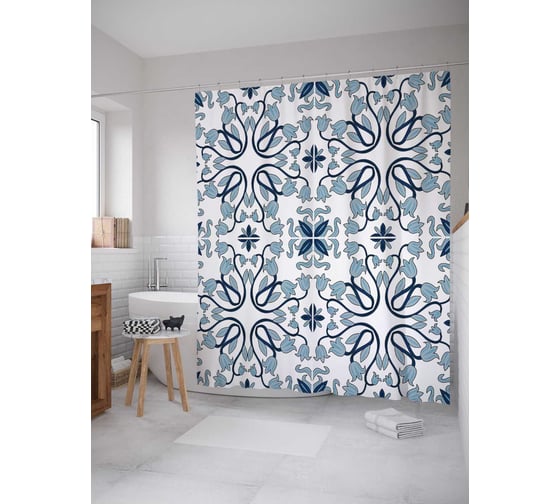 Штора (занавеска) для ванной JoyArty "Порадуй воображение" из сатена, 180х200 см с крючками, sc_19974