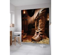 Штора (занавеска) для ванной JoyArty "Идеальные сапоги наздника" из сатена, 180х200 см с крючками, sc_23110
