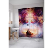 Штора (занавеска) для ванной JoyArty "Волшебная лодка" из сатена, 180х200 см с крючками, sc_19655