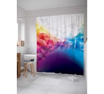 Штора (занавеска) для ванной JoyArty "Радужная абстракция" из сатена, 180х200 см с крючками, sc_22216