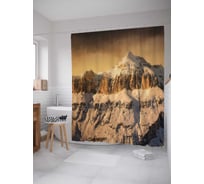 Штора (занавеска) для ванной JoyArty "Заснеженные пики" из сатена, 180х200 см с крючками, sc_21260