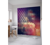 Штора (занавеска) для ванной JoyArty "Американский сон" из сатена, 180х200 см с крючками, sc_20692