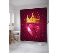 Штора (занавеска) для ванной JoyArty "Королевский рубин" из сатена, 180х200 см с крючками, sc_17398