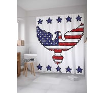 Штора (занавеска) для ванной JoyArty "Американский герб" из сатена, 180х200 см с крючками, sc_20685