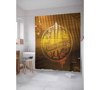 Штора (занавеска) для ванной JoyArty "Серф на Санта Круз" из сатена, 180х200 см с крючками, sc_15649