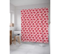 Штора (занавеска) для ванной JoyArty "Избыток сердец" из сатена, 180х200 см с крючками, sc_210719